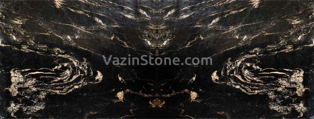 Black cosmic granite book-match slab stone