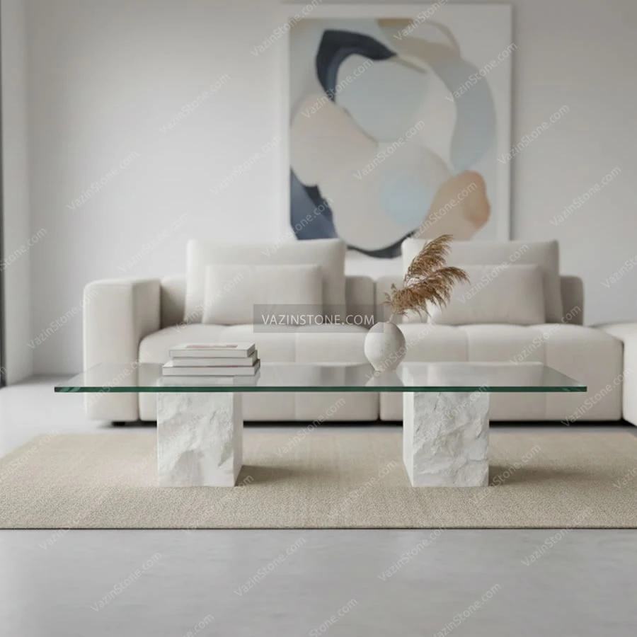 Cubic stone coffee table