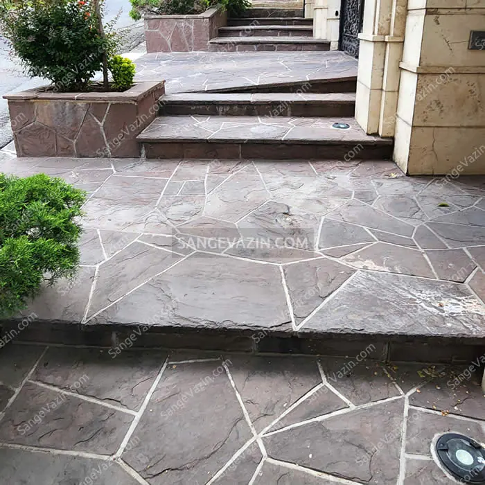 stair and floor with flagstone