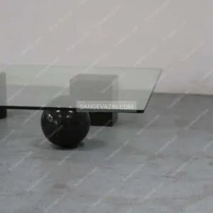 Sphere and cube stands of Geometric stone coffee table