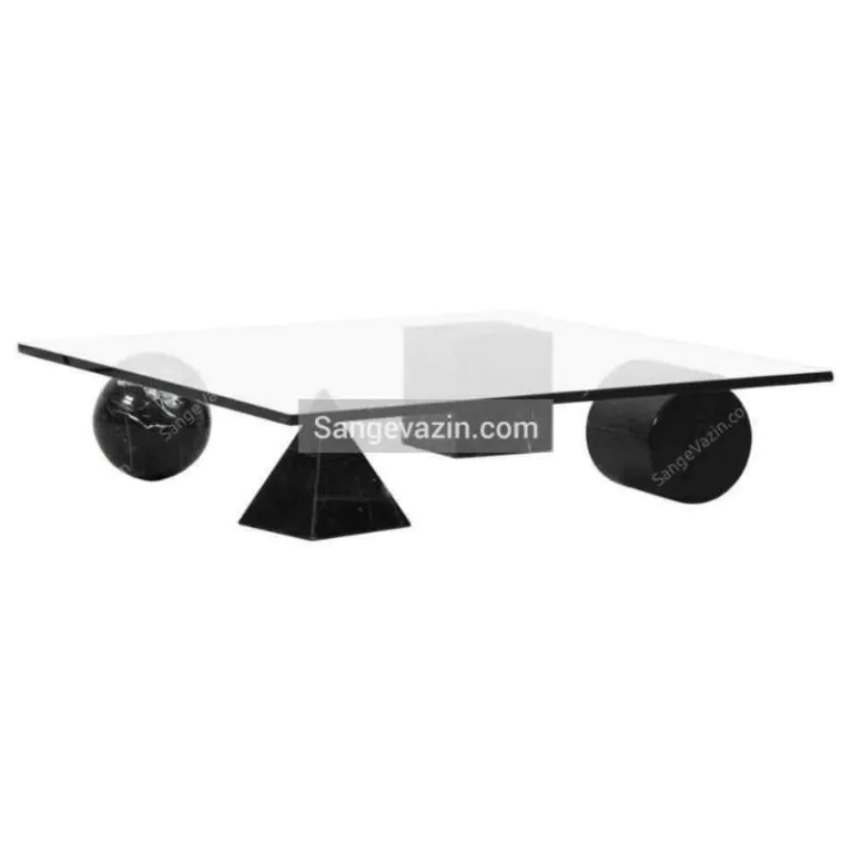 Black Geometric stone coffee table