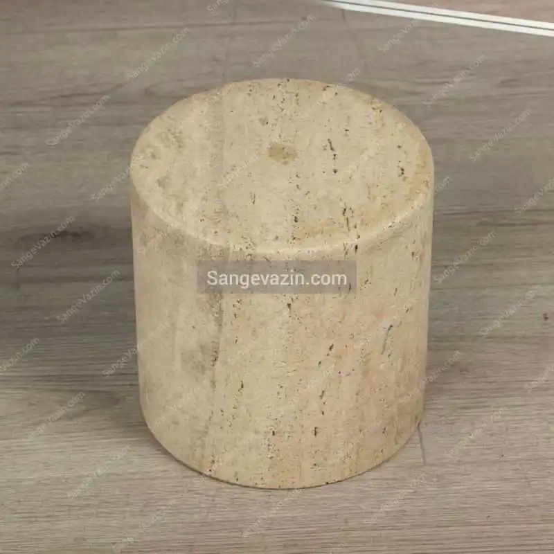 Cylinder stand of Geometric stone coffee table