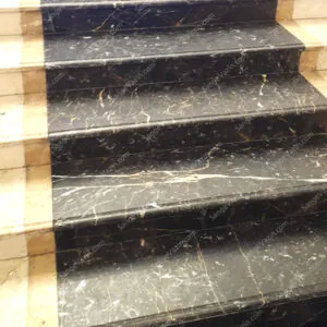 Golden black marble stair stone picture