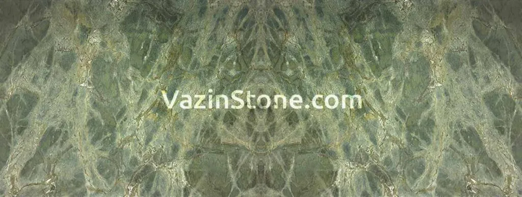 Green granite red spot book-match stone slab