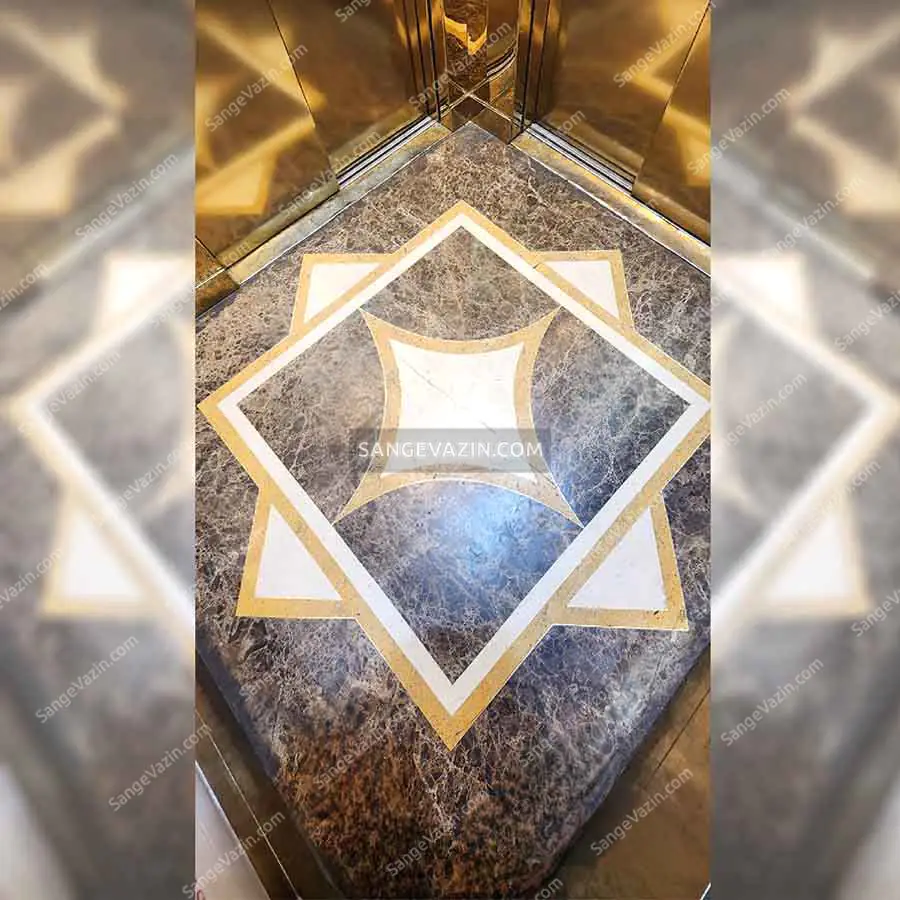 elevator floor marquetry