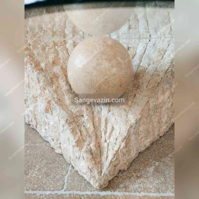 Pearl stone coffee table closeup