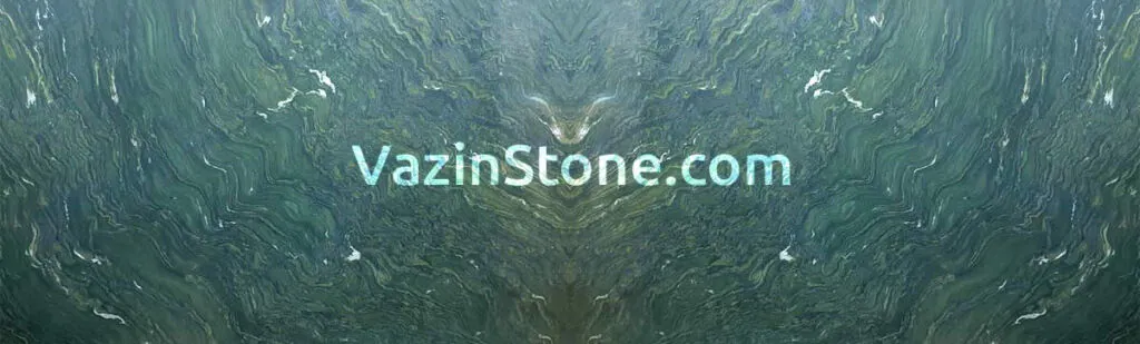 Watercolor green granite book-match stone slab