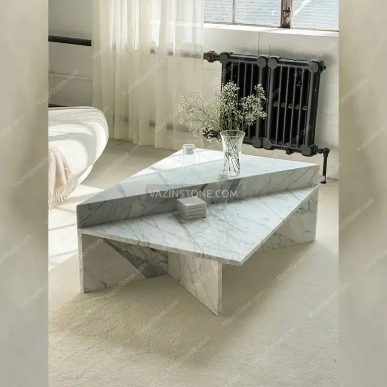 Armita stone coffee table in living room