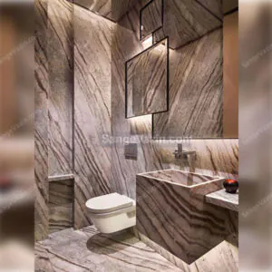 Cream marble on the bathroom