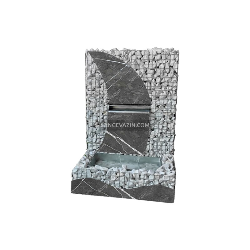 Gabion stone fountain