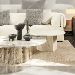 Helia stone coffee table closeup