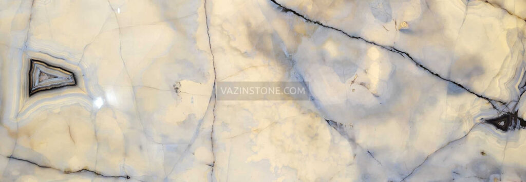 Blue-cream onyx stone and backlit property