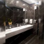 pietra gray marble on bathroom wall