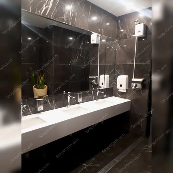 pietra gray marble on bathroom wall