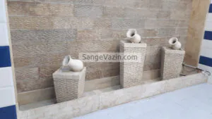 The combination of jug fountain and inscription fountain