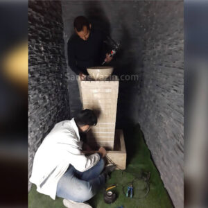 Installation of Akropol stone fountain