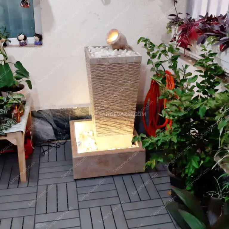 Jug stone fountain lighting