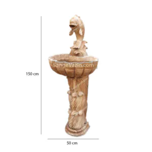 Fish and wave stone fountain dimensions