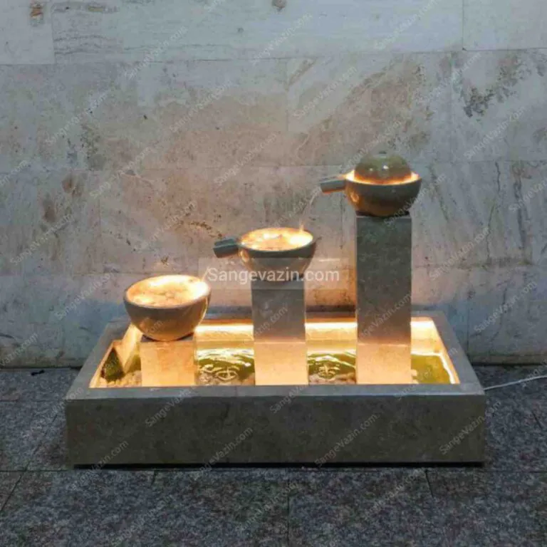 Saniya stone fountain lighting