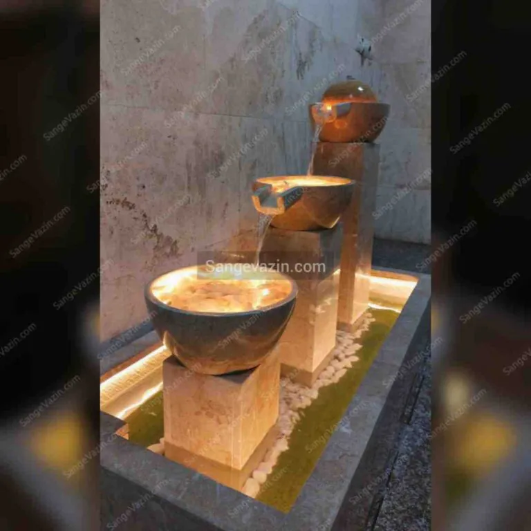 Saniya stone fountain lighting