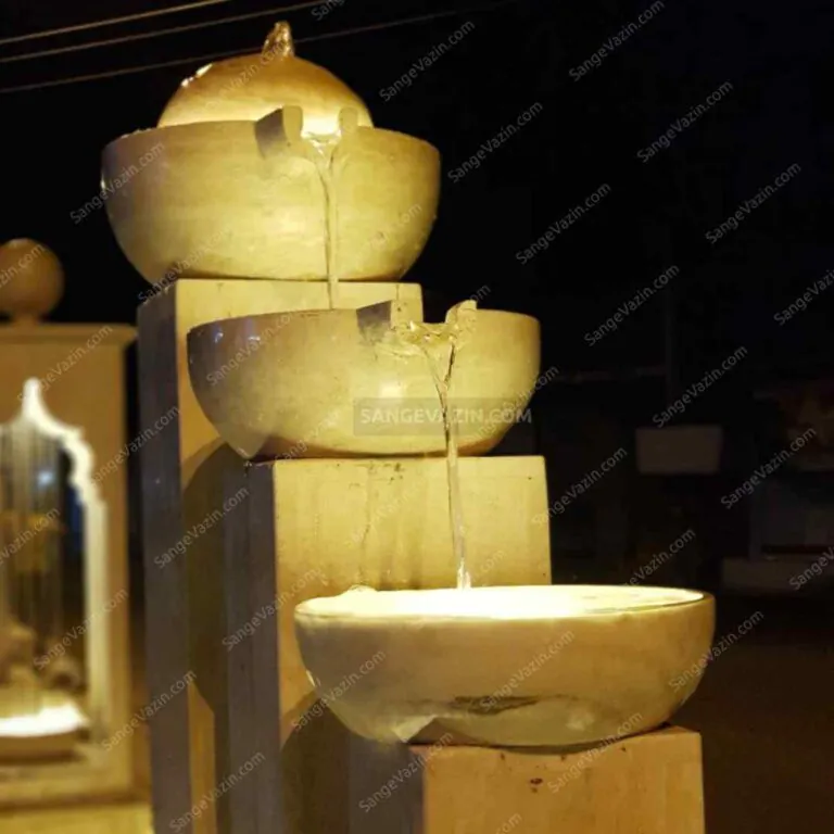 Saniya stone fountain lighting