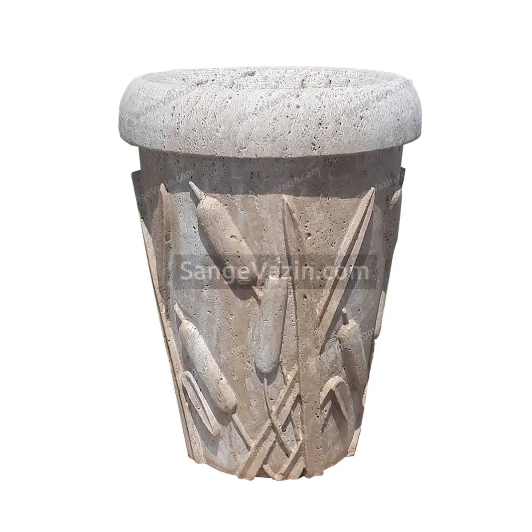 Typha latifolia stone flower pot