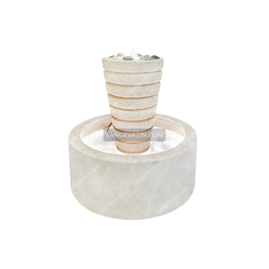 Conical stone fountain