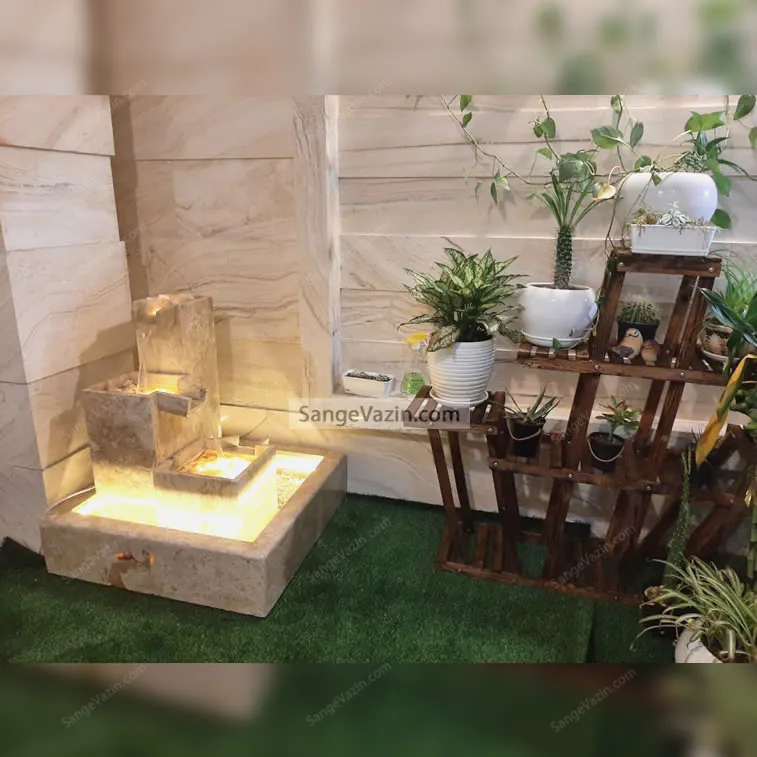 Vira stone fountain lighting