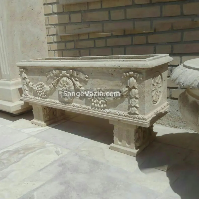 Vine stone flower pot in outside