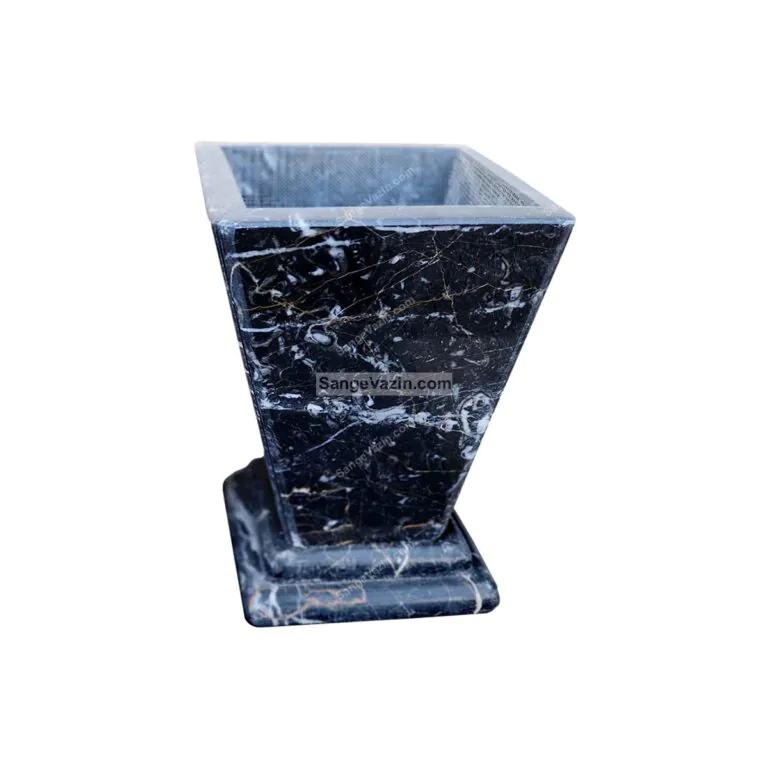 Black Lima stone flower pot