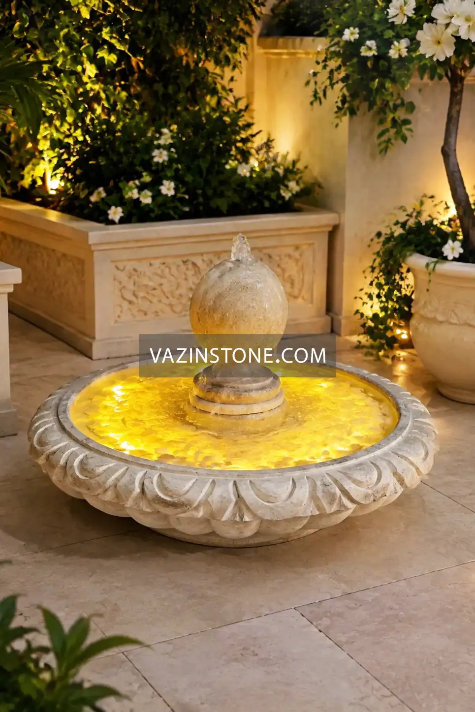Lighting of sonbol fountain at night