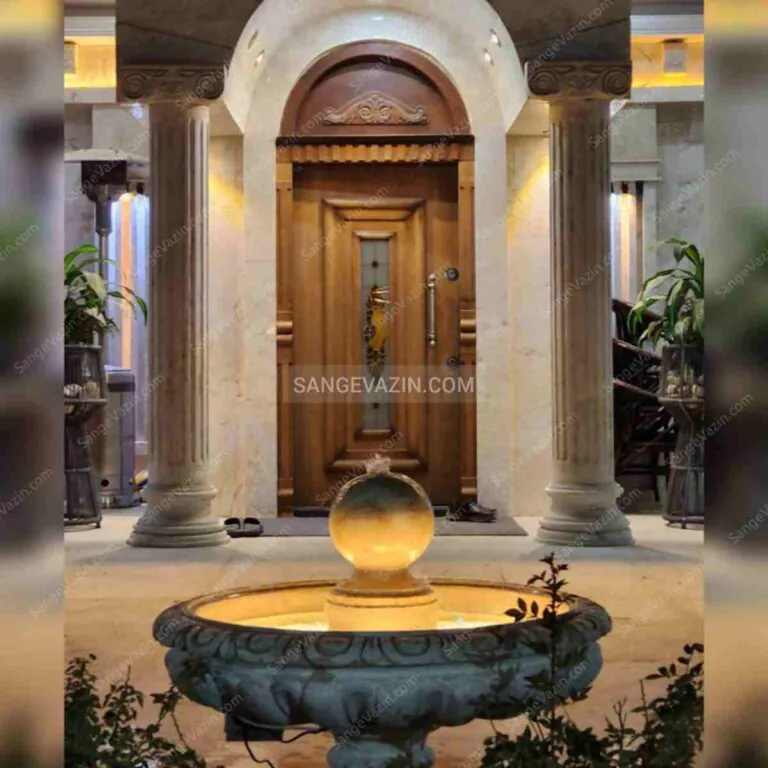Sonbol stone fountain at night