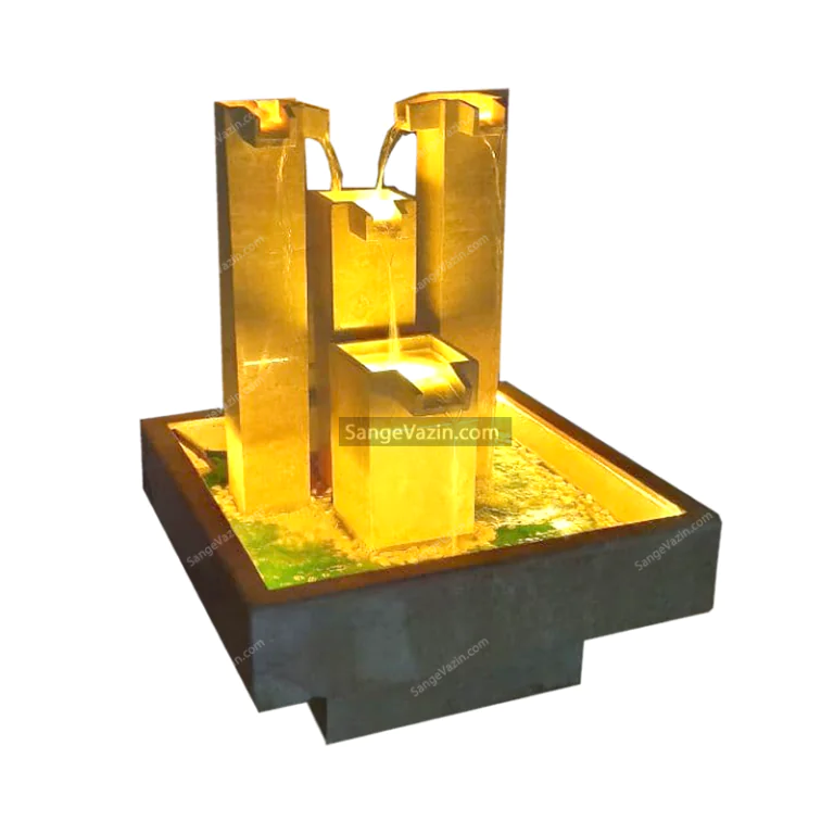 Vista stone fountain lighting