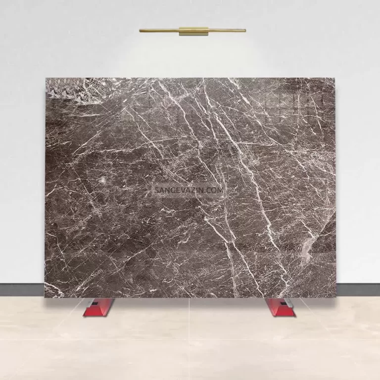 White Brown Marble Stone Slab