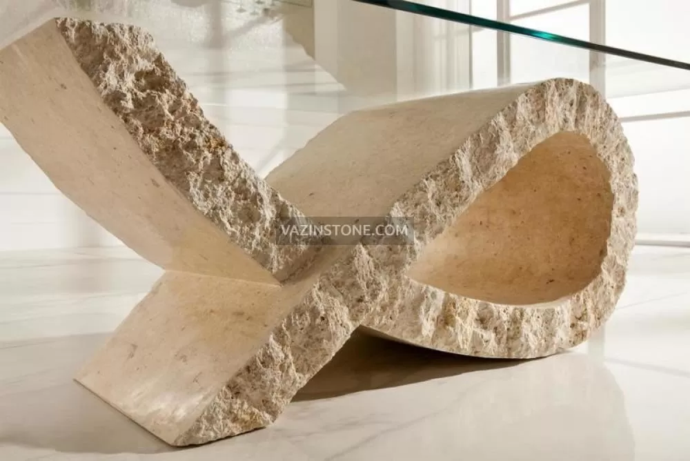 Stone Bases of glass-top table