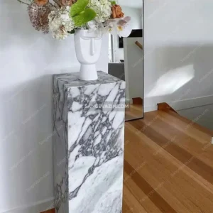 Dorta stone side table with flower pot