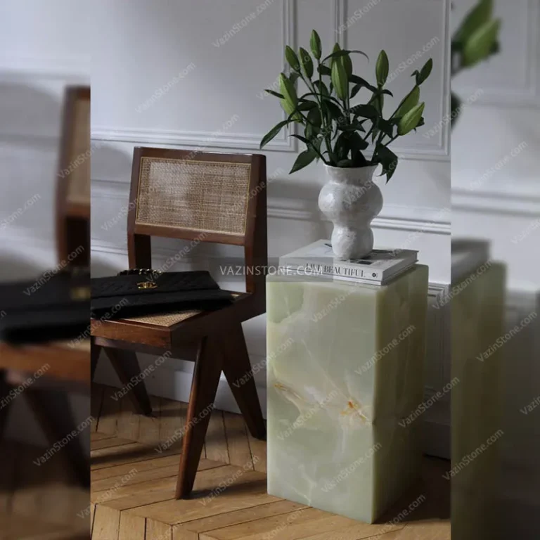 Melorin stone side table in the living room