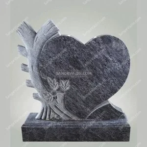 Gray heart-shaped tombstone