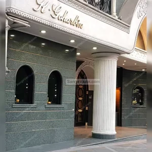 Granite stone on facade
