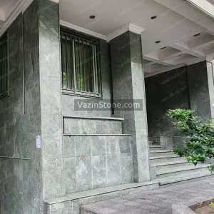 Green granite on facade