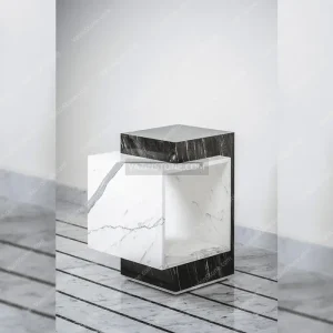 Hirad stone side table from the side