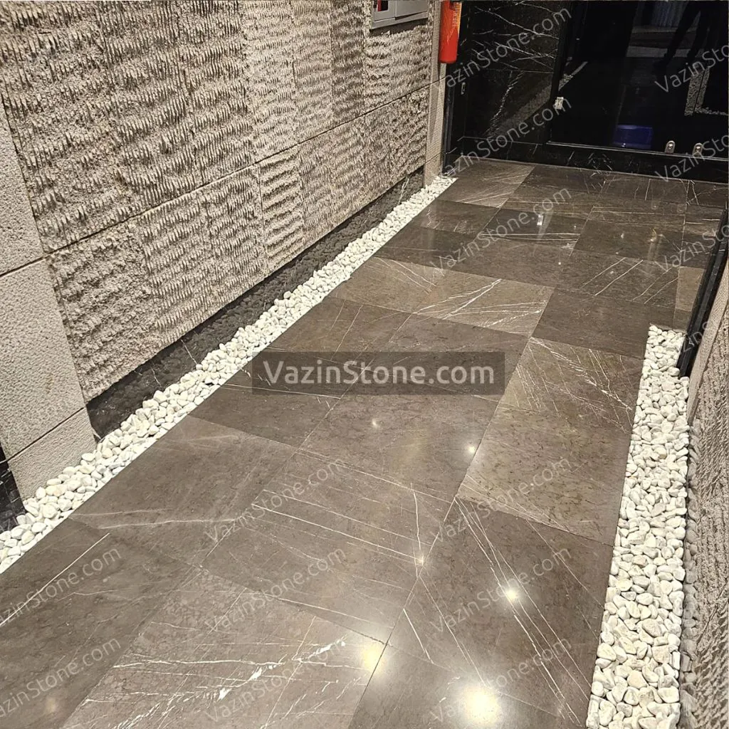 pietra grey tile in corridor