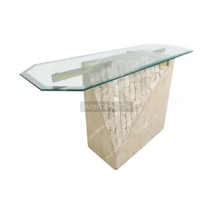Stone coffee table on sale with glass top