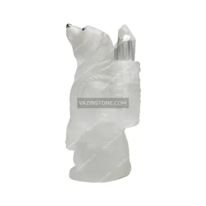 Polar bear stone sculpture