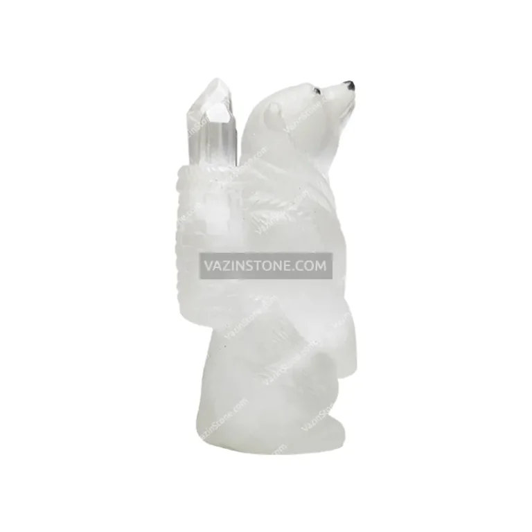 Polar bear stone sculpture
