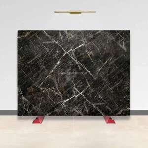 3D black marble slab stone