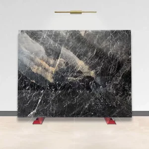 3D black marble slab stone
