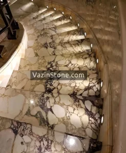 Backlit onyx stair stone