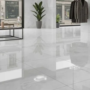 Crystal white marble floor tiles