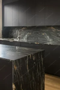 Golden black marble countertop